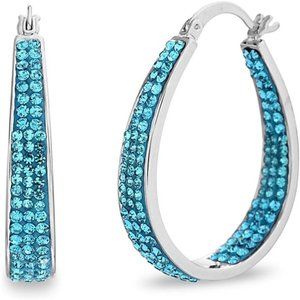 Oval Inside Outside Hoop Earrings